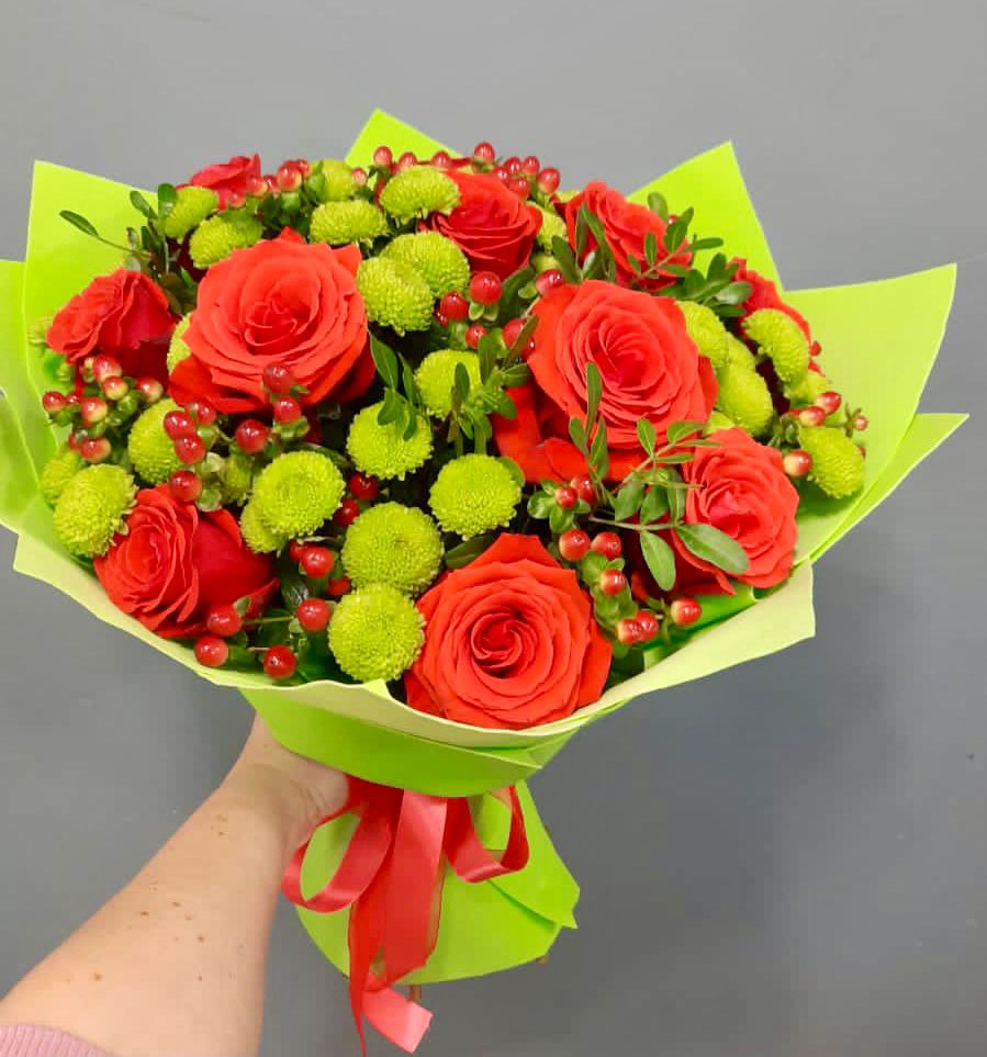 Букет цветов из: Хризантемы и Розы в Ворошнево