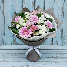 Букет цветов из:  Герберы, Альстромерии и Хризантемы #REPLACE_PRED# Ворошнево