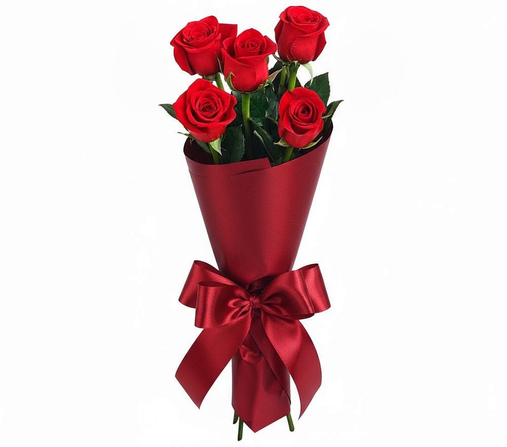 Букет 5 Красных роз Эдлесс Лав в Ворошнево