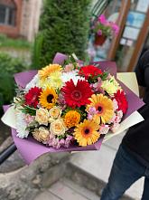 Букет цветов из:  Герберы, Ромашки, Хризантемы, Розы и Подсолнухи #REPLACE_PRED# Ворошнево