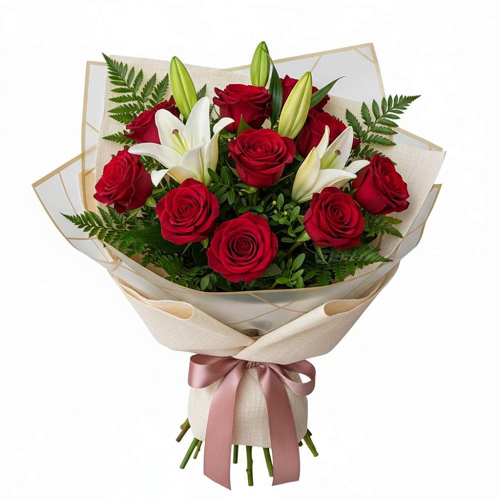 Букет цветов из: Лилии и Розы в Ворошнево