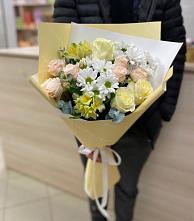 Букет цветов из:  Альстромерии, Розы и Хризантемы #REPLACE_PRED# Ворошнево