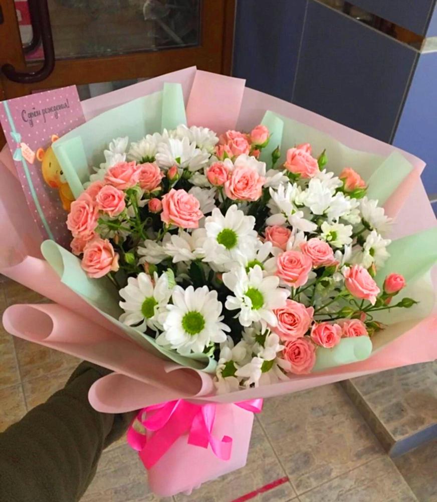 Букет цветов из: Розы и Хризантемы в Ворошнево