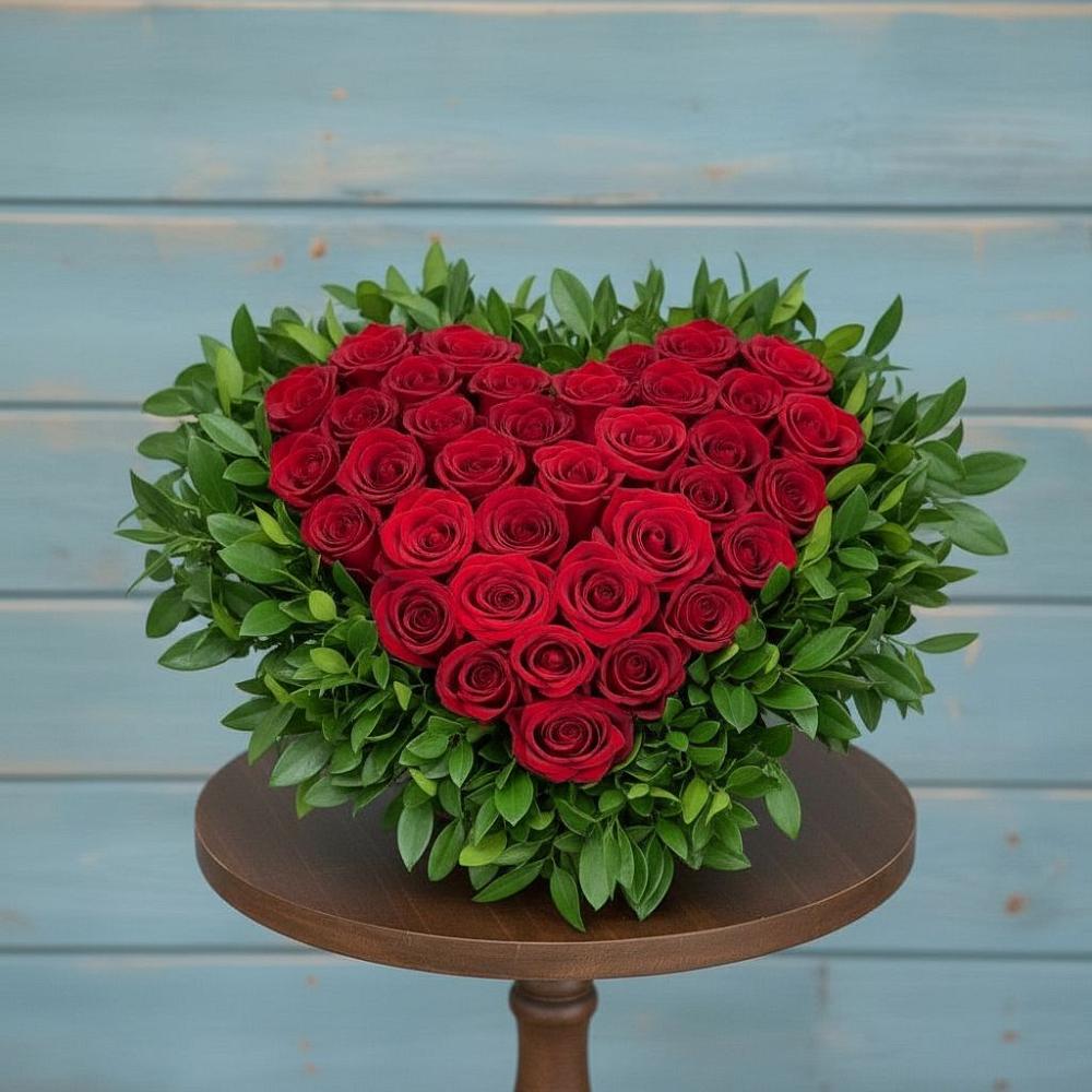 Цветочная композиция из Розы в виде сердца в Ворошнево