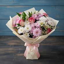 Букет цветов из:  Хризантемы, Альстромерии и Розы в Ворошнево