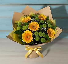 Букет цветов из:  Герберы и Хризантемы #REPLACE_PRED# Ворошнево